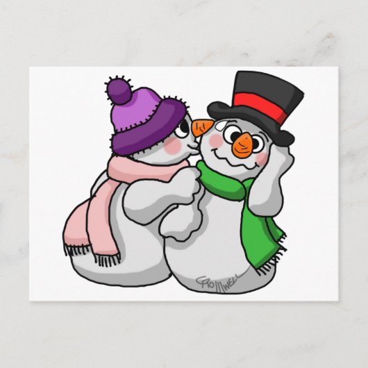 Snowman Love Briefkaart (Voorkant)