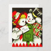  Snowman Love Holiday Card Feestdagenkaart (Voorkant / Achterkant)
