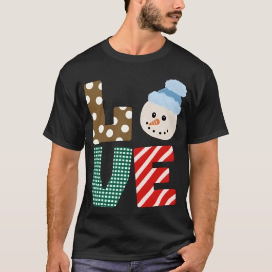 Snowman Love vintage T-shirt (Voorkant)