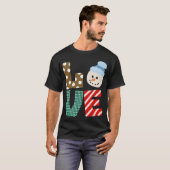 Snowman Love vintage T-shirt (Voorkant volledig)