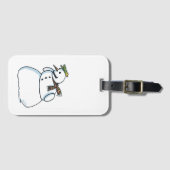 Snowman luggage tag bagagelabel (Voorkant (horizontaal))