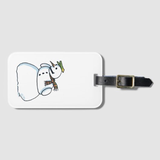 Snowman luggage tag bagagelabel (Voorkant (horizontaal))