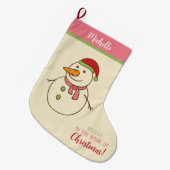 Snowman Magic of Christmas Stocking Grote Kerstsok (Voorkant (Hangend))