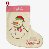 Snowman Magic of Christmas Stocking Grote Kerstsok (Voorkant)
