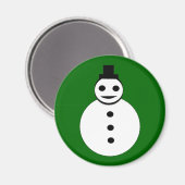Snowman Magnet glimlachte kerstmis (Voorkant / Achterkant)