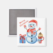 Snowman magnet voor prettige kerstdagen (Voorkant / Achterkant)
