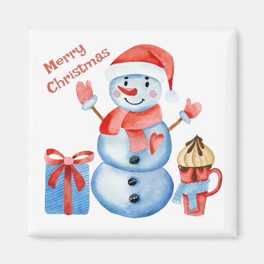 Snowman magnet voor prettige kerstdagen (Voorkant)