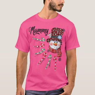 Snowman Mammy Candy Cane Red Pset met kerstcadeaus T-shirt