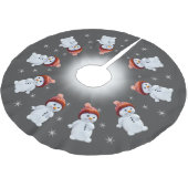Snowman mandala en sneeuwvlokken op grijs kerstboom rok (Gekanteld)