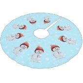 Snowman mandala en sneeuwvlokken op lichtblauw kerstboom rok (Gekanteld)