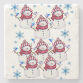 Snowman Marble Stone Onderzetter Kerstmis (Voorkant)