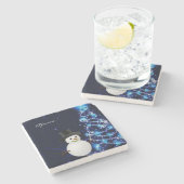 Snowman Marble Stone Onderzetter Kerstmis (Zijkant)