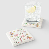 Snowman Marble Stone Onderzetter Kerstmis (Zijkant)