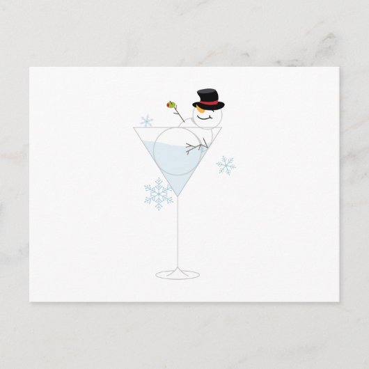 Snowman Martini Briefkaart (Voorkant)