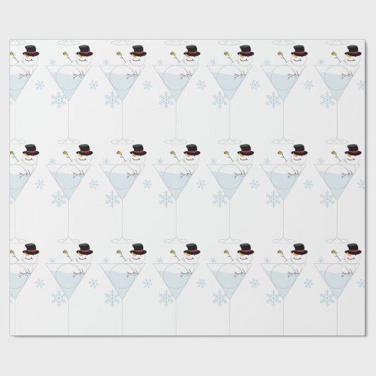 Snowman Martini Cadeaupapier (Vlak)