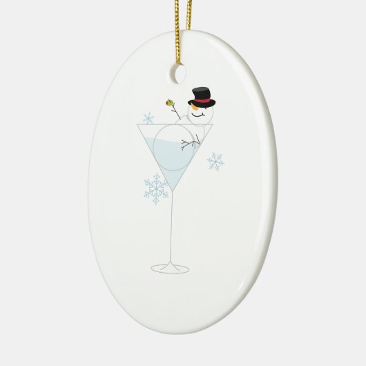 Snowman Martini Keramisch Ornament (Links)
