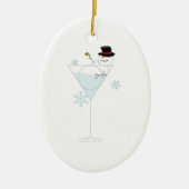 Snowman Martini Keramisch Ornament (Voorkant)