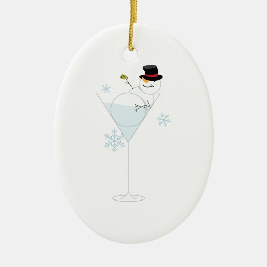 Snowman Martini Keramisch Ornament (Voorkant)