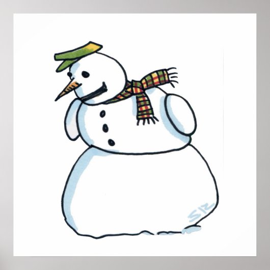 Snowman matte poster (Voorkant)