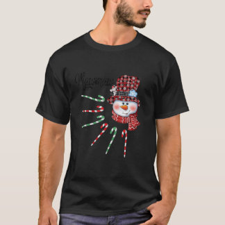 Snowman Mawmaw Candy Cane Rood kerstcadeau T-shirt