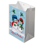 Snowman Medium Cadeauzakje (Voorkant Gekanteld)