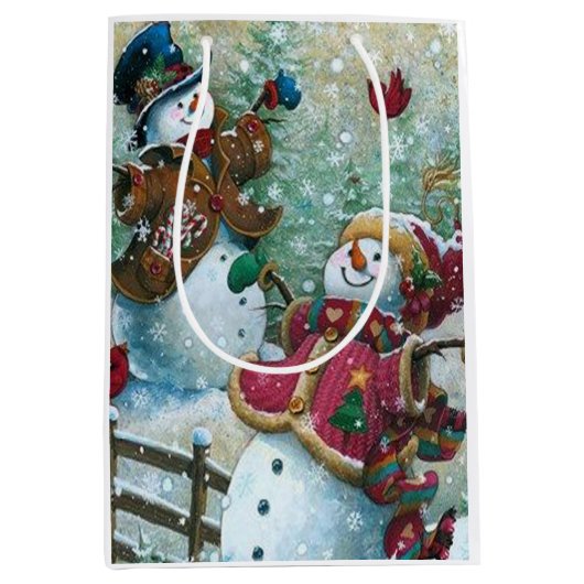 snowman medium cadeauzakje (Voorkant)