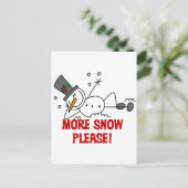Snowman Meer sneeuw alsjeblieft T-shirts en cadeau Briefkaart (Staand voorkant)