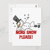 Snowman Meer sneeuw alsjeblieft T-shirts en cadeau Briefkaart (Voorkant / Achterkant)
