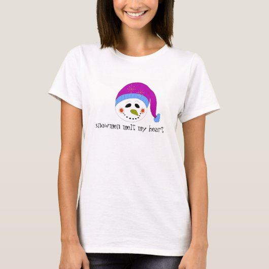 Snowman Melt My Heart T-shirt (Voorkant)