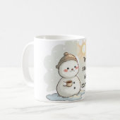 Snowman Melting Over Hot Coffee & Sun Koffiemok (Voorkant links)