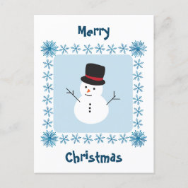 Snowman Merry briefkaart met kerstwinterbegroeting