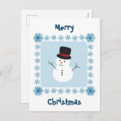 Snowman Merry briefkaart met kerstwinterbegroeting (Voorkant / Achterkant)
