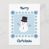 Snowman Merry briefkaart met kerstwinterbegroeting (Voorkant)