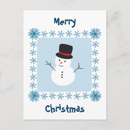 Snowman Merry briefkaart met kerstwinterbegroeting (Voorkant)