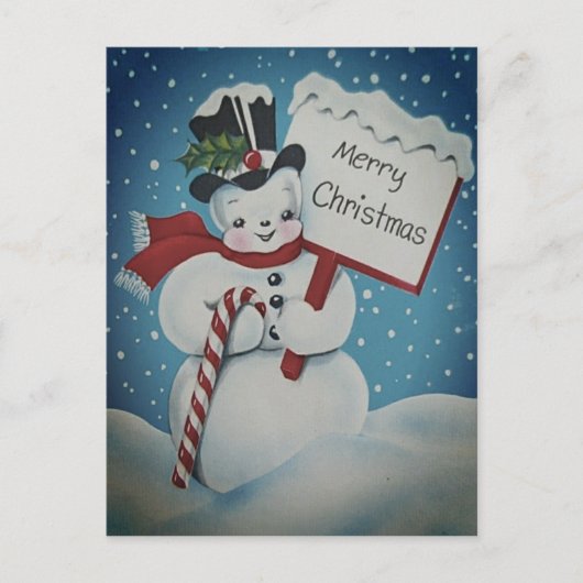 Snowman Merry-Briefkaart uit 1950 Briefkaart (Voorkant)