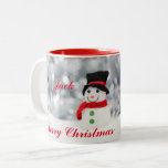 SNOWMAN MERRY CHRISTMAS CUSTOM MOK<br><div class="desc">Fun Custom Kerstmis Mok met Snowman en Merry kerstgroet.</div>