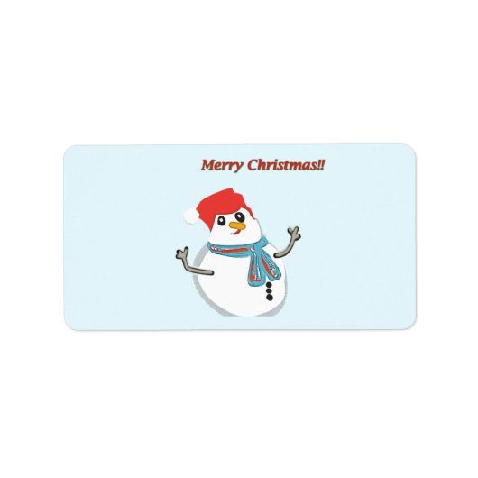 Snowman. Merry Christmas. Etiket (Voorkant)