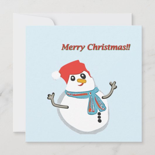 Snowman, Merry Christmas!! Feestdagenkaart (Voorkant)