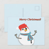 Snowman, Merry Christmas!! Feestdagenkaart (Voorkant / Achterkant)