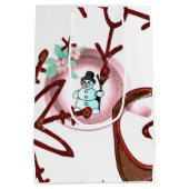 Snowman Merry Christmas Gift Bags Medium Cadeauzakje (Achterkant)