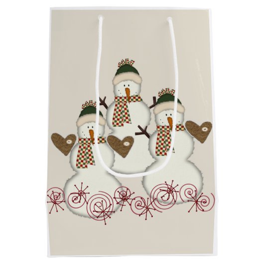 Snowman Merry Christmas Gift Bags Medium Cadeauzakje (Achterkant)