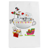 Snowman Merry Christmas Gift Bags Medium Cadeauzakje (Voorkant)