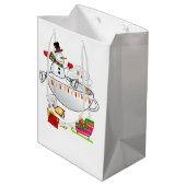 Snowman Merry Christmas Gift Bags Medium Cadeauzakje (Achterkant Gekanteld)