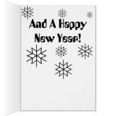 Snowman "MERRY CHRISTMAS" & Happy New Year-kaart (Binnen (Rechts))