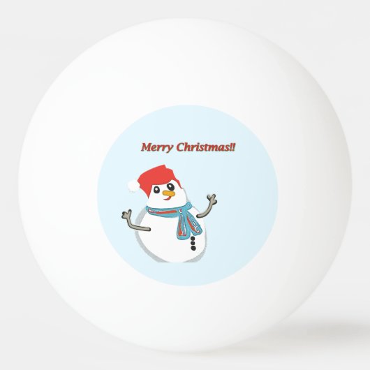 Snowman. Merry Christmas. Pingpongbal (Voorkant)