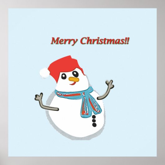 Snowman, Merry Christmas!! Poster (Voorkant)