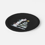 Snowman Merry Christmas Santa Claus Tree Snow Fami Papieren Bordje (Gekanteld)