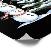 Snowman Merry Christmas Santa Claus Tree Snow Fami Poster (Hoek)