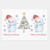 Snowman Merry Christmas Wrapping Paper (Voorkant 3)