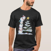Snowman Merry Christmas Xmas Tree Snow Family Paja T-shirt (Voorkant)